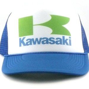 Custom Retro Biker Racing Vintage Kawasaki Motorcycle Trucker Hat Adjustable sna